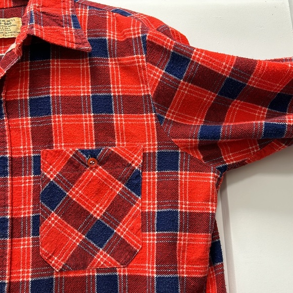 Vintage Sears 80s/90s Plaid Flannel Red/Blue - Picture 4 of 6